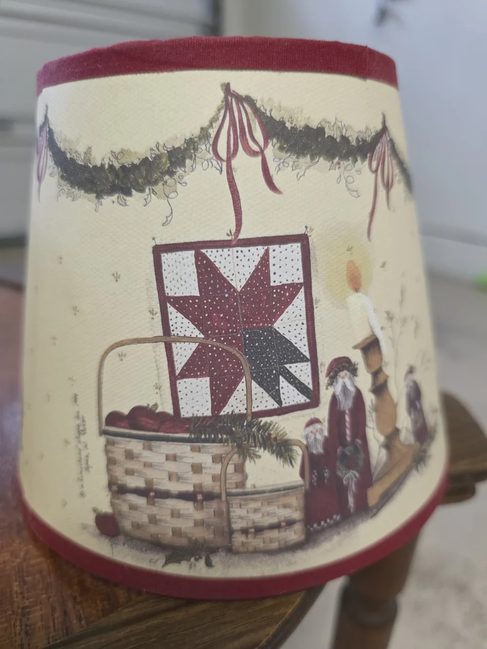 Longaberger Vintage-Style Lamp Shade Set in Teal and Burgundy
